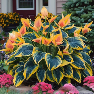 Хоста Флейм Данс купить по цене от 650р. в интернет-магазине «Посадика» с доставкой почтой в в Губкине и по всей России – [изображение №1].